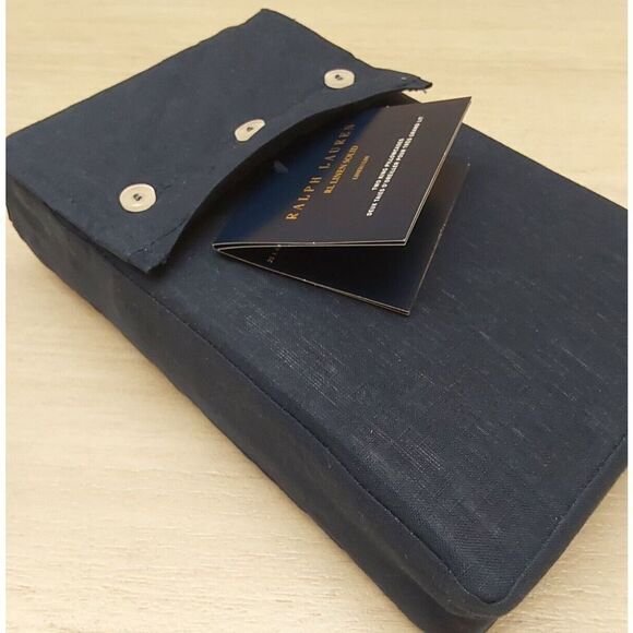 Ralph Lauren RL LINEN SOLID 100% Linen Two King Pillowcases POLO NAVY - Picture 6 of 8